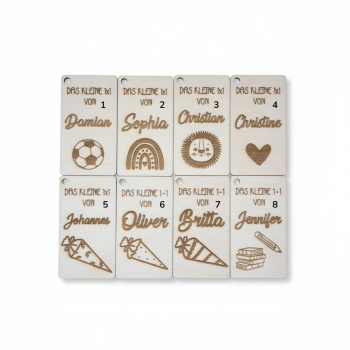 Preview: 1x1 Lernkarten aus Holz mit Schlüsselring – Lernhilfe für Schulkinder.